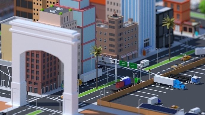 Low Poly City Low-poly 3D model_37