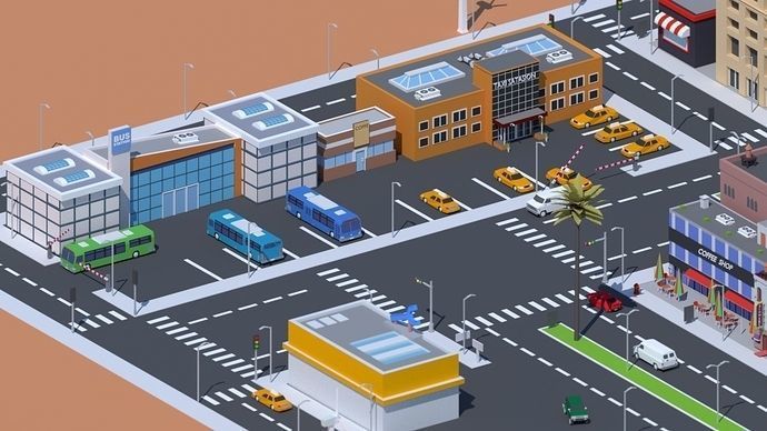 Low Poly City Low-poly 3D model_19