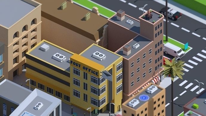 Low Poly City Low-poly 3D model_25