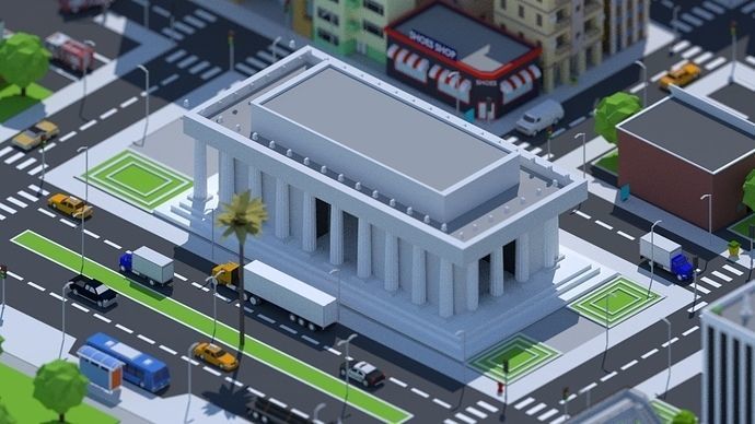 Low Poly City Low-poly 3D model_21