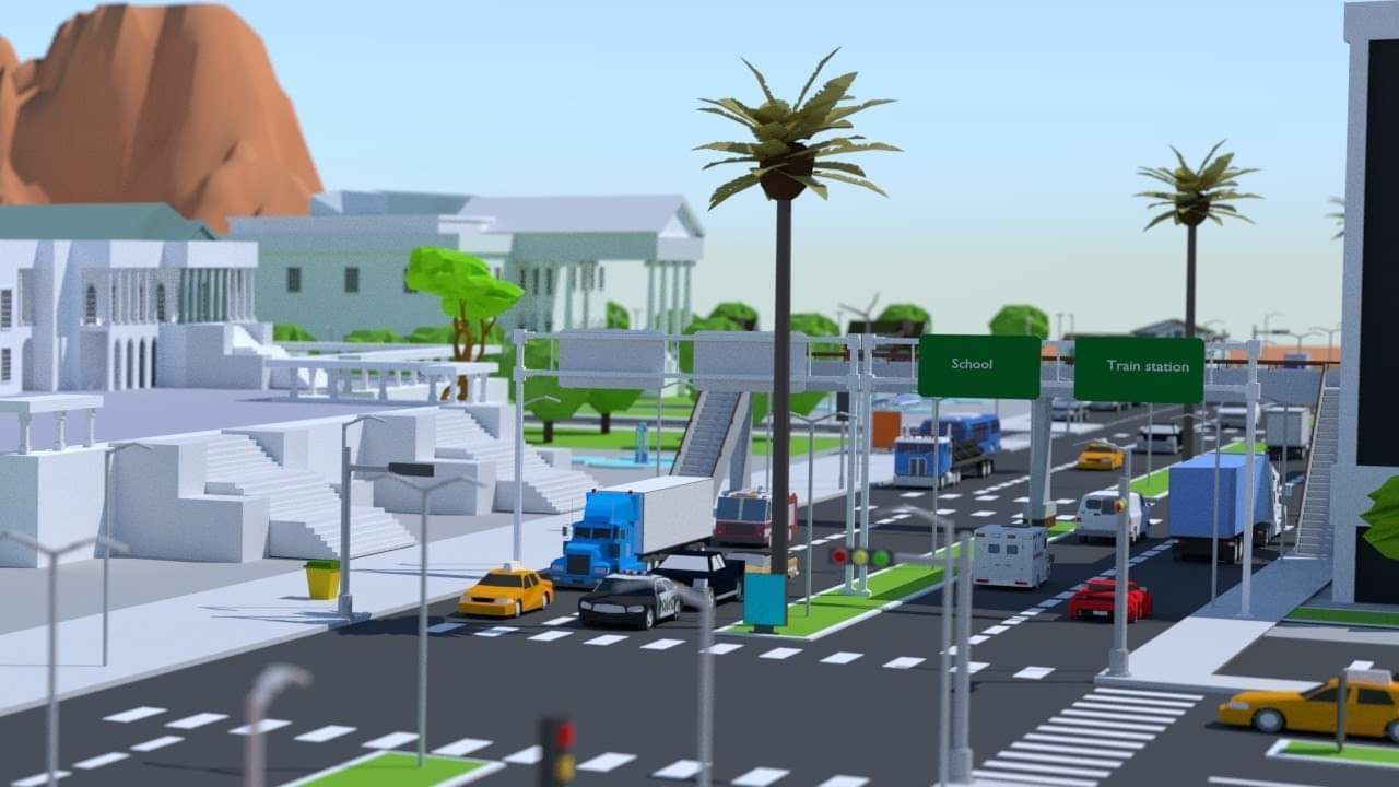 Low Poly City Low-poly 3D model_5