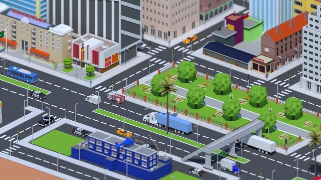 Low Poly City Low-poly 3D model_12