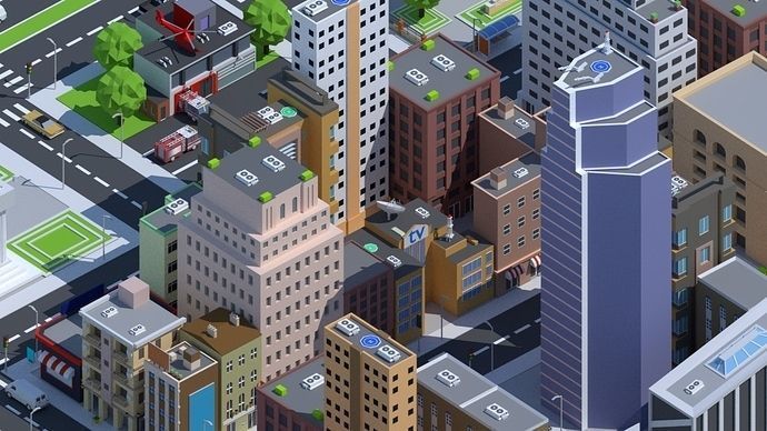 Low Poly City Low-poly 3D model_23