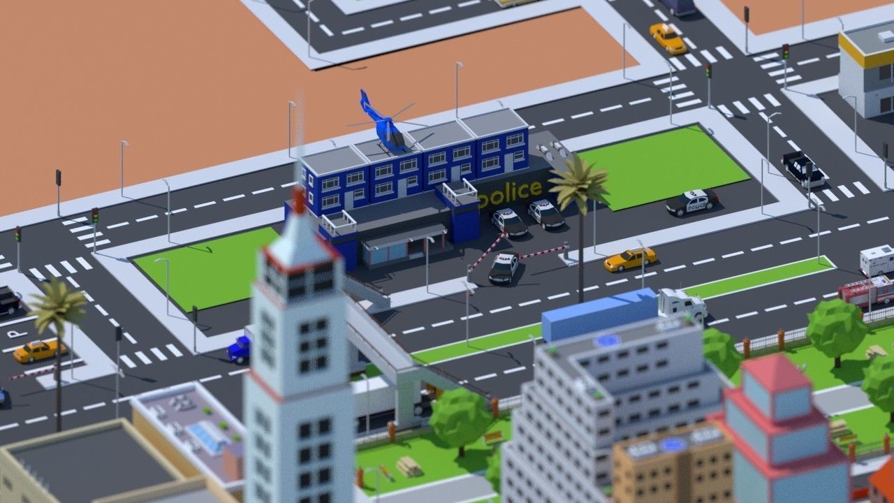 Low Poly City Low-poly 3D model_31