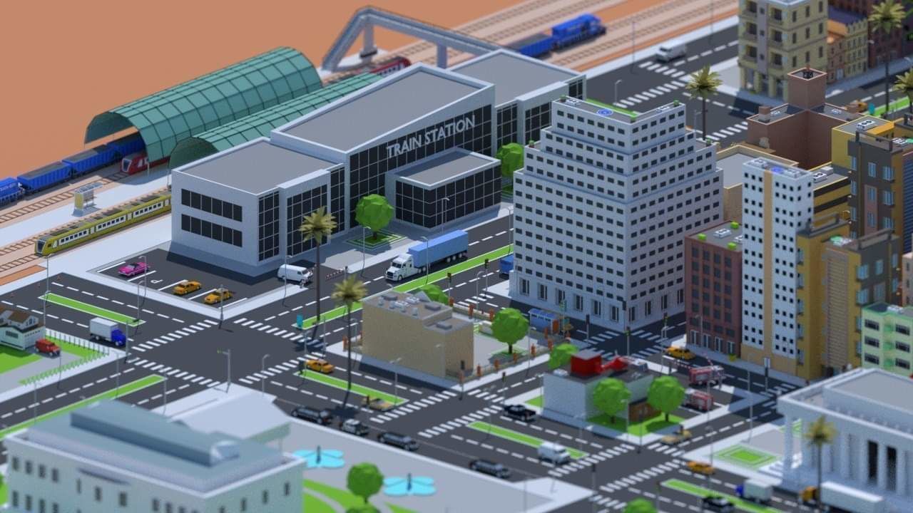 Low Poly City Low-poly 3D model_9