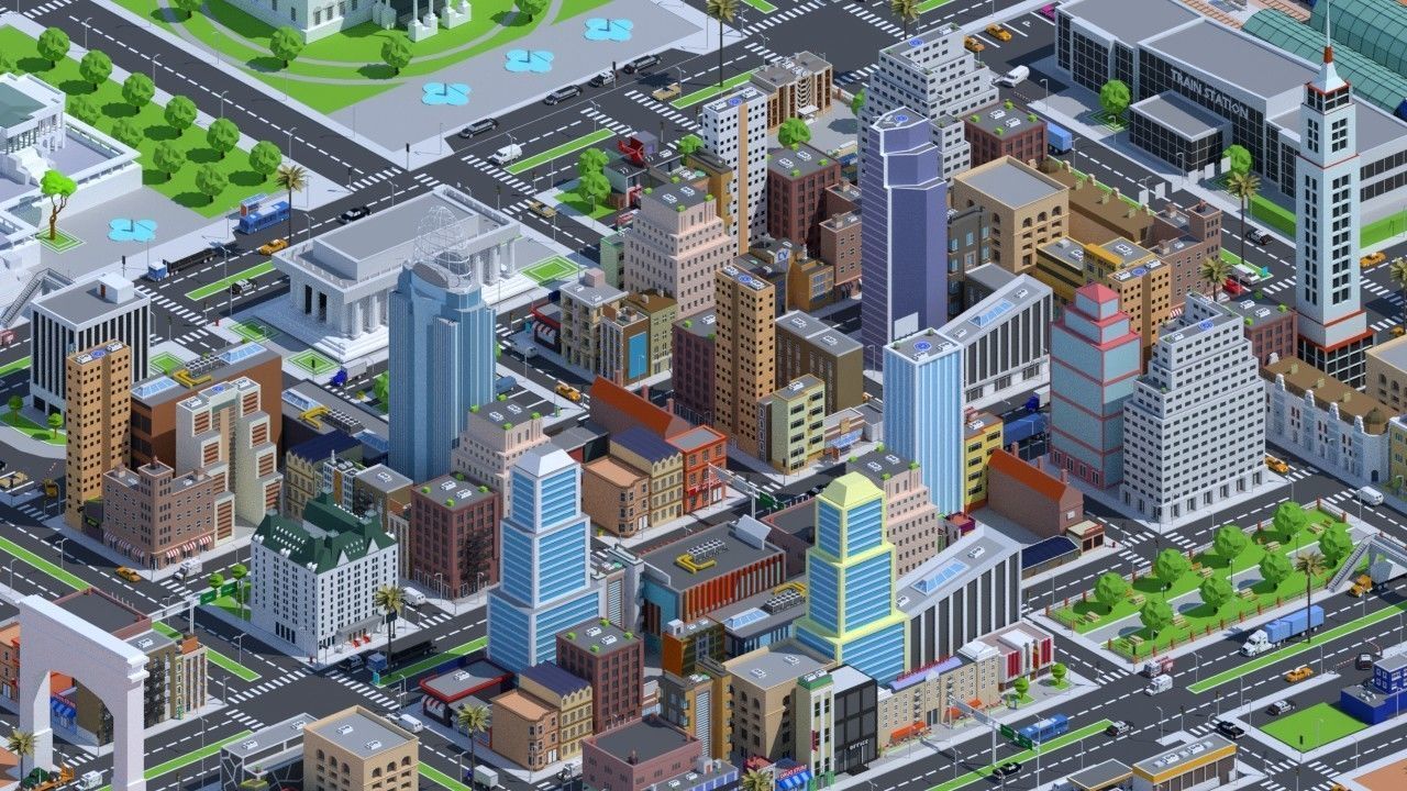 Low Poly City Low-poly 3D model_2