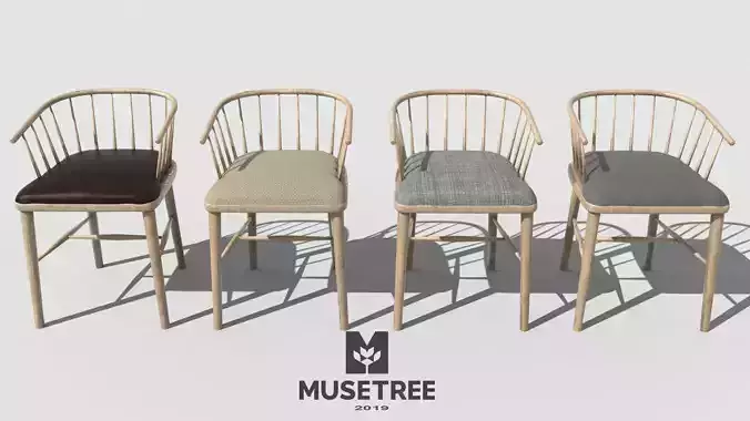 Chair muse tree Low-poly 3D model