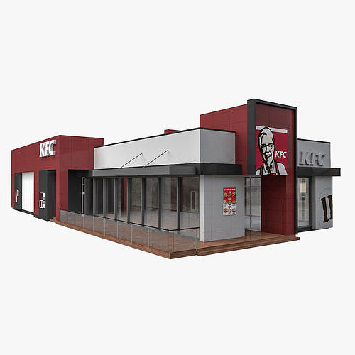 KFC Drive Thru Restaurant 11 3D model