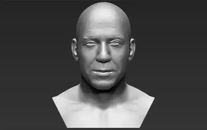 Vin Diesel bust 3D printing ready stl obj formats 3D print model