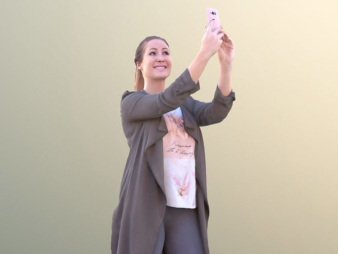 Rocio 10299 - Selfie Casual Girl Low-poly 3D model