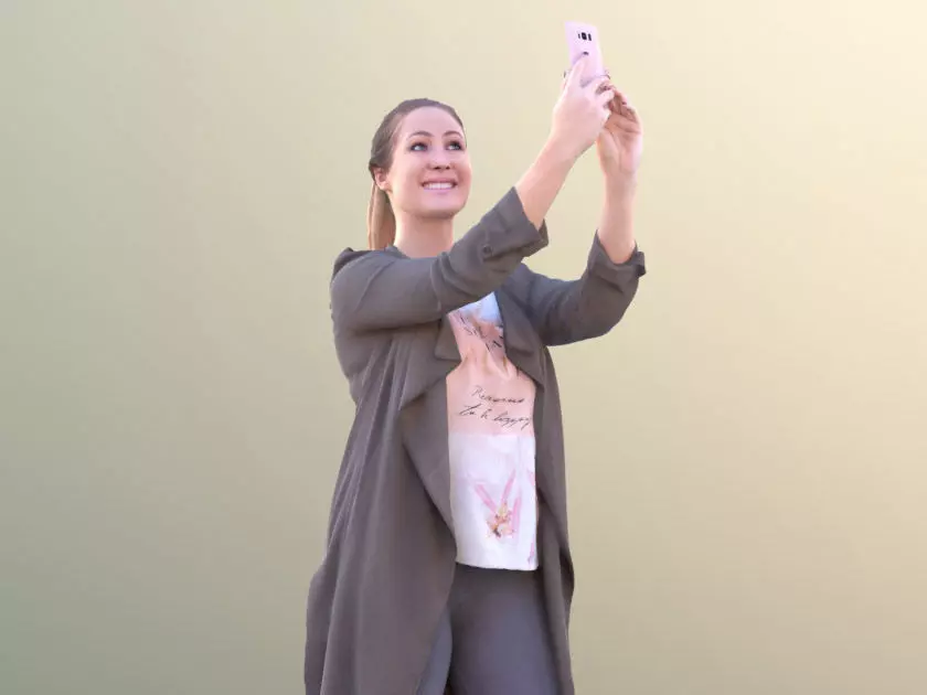 Rocio 10299 - Selfie Casual Girl Low-poly 3D model