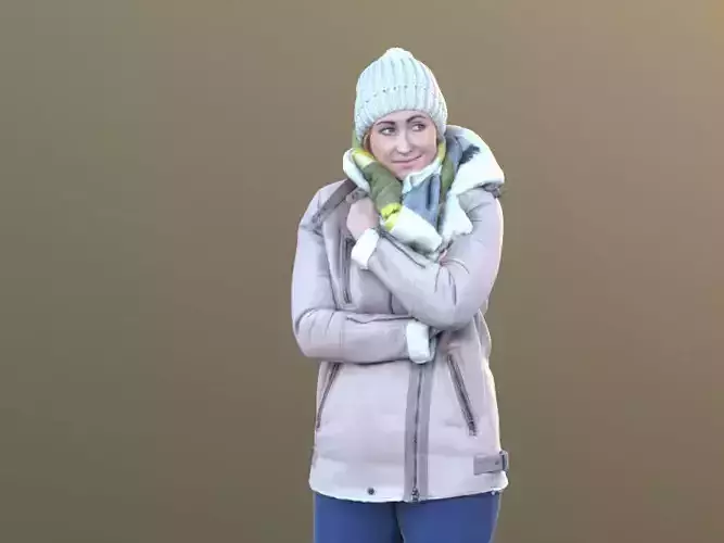 Rocio 10296 - Standing Winter Woman Low-poly 3D model