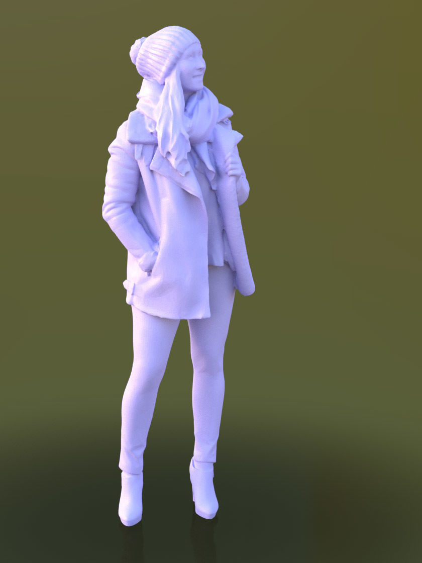 Rocio 10295 - Standing Winter Girl Low-poly 3D model_4