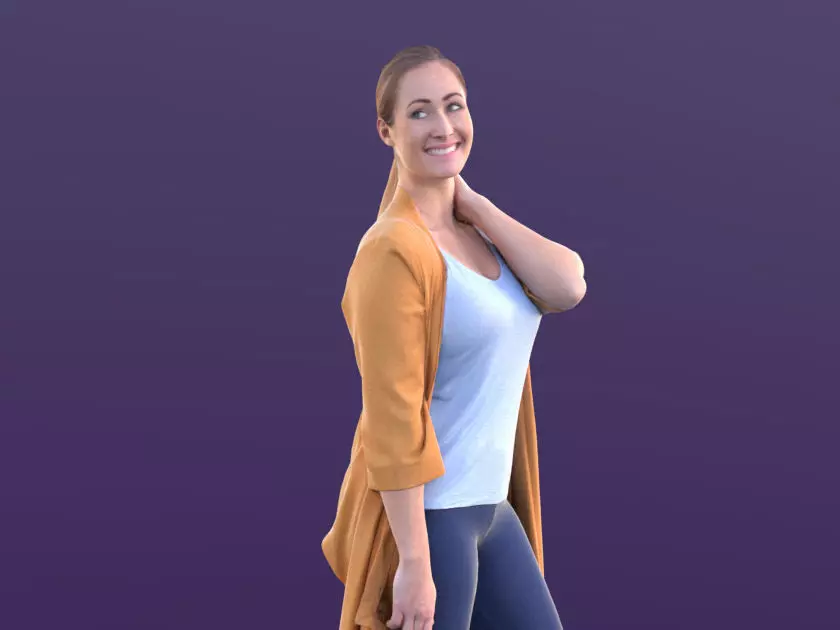 Rocio 10294 - Walking Shopping Girl Low-poly 3D model_0