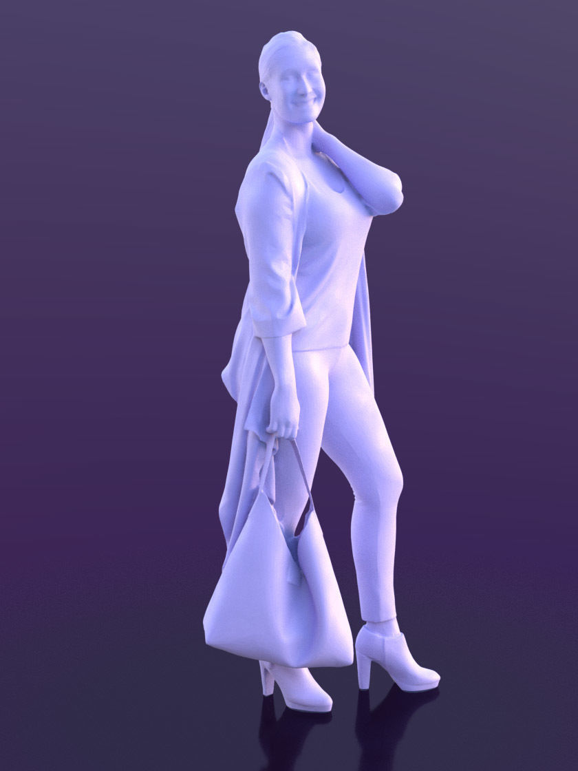 Rocio 10294 - Walking Shopping Girl Low-poly 3D model_3