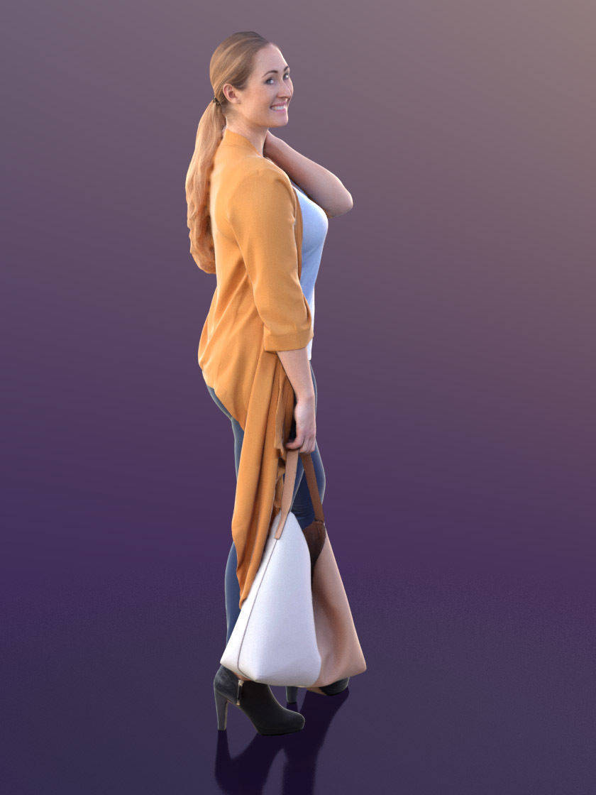 Rocio 10294 - Walking Shopping Girl Low-poly 3D model_2