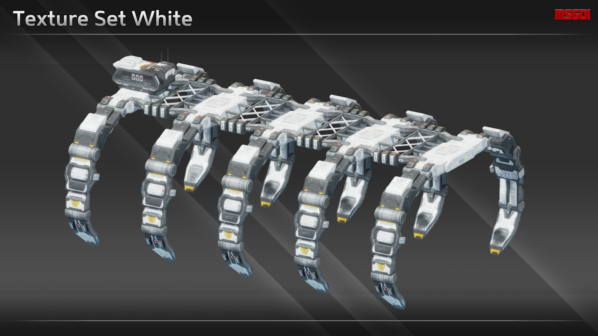 Spaceship Shipyard Class III Low-poly 3D model_9