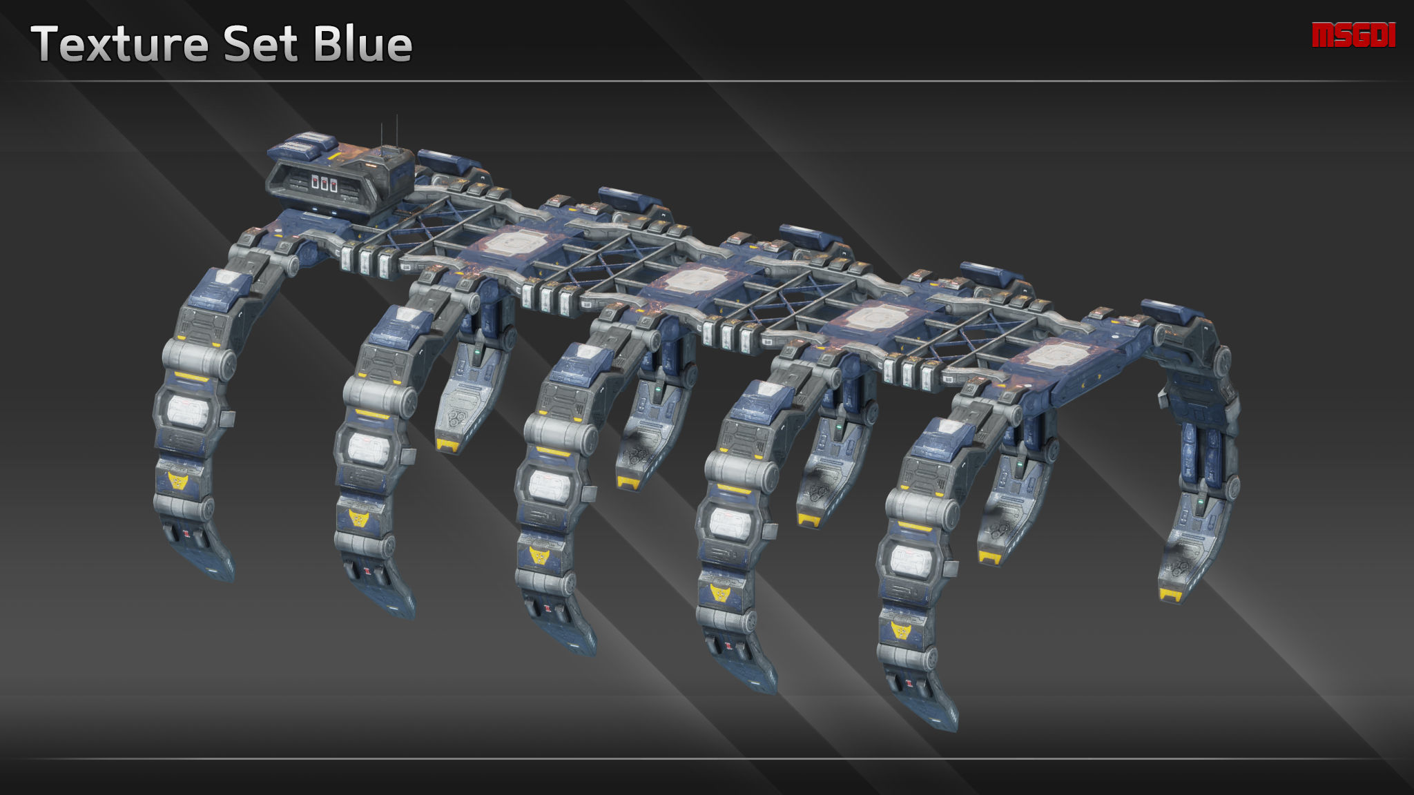 Spaceship Shipyard Class III Low-poly 3D model_6