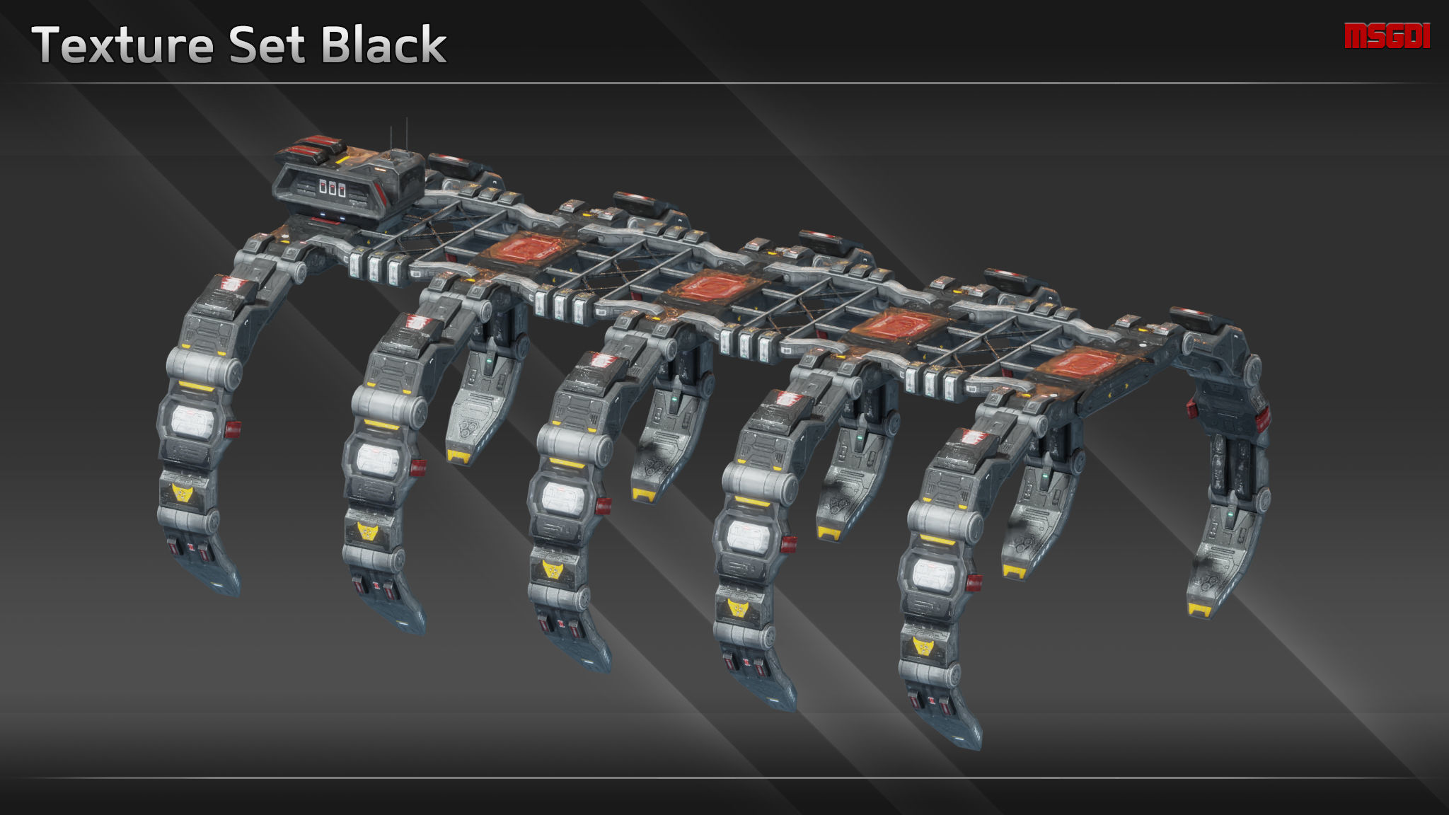 Spaceship Shipyard Class III Low-poly 3D model_5