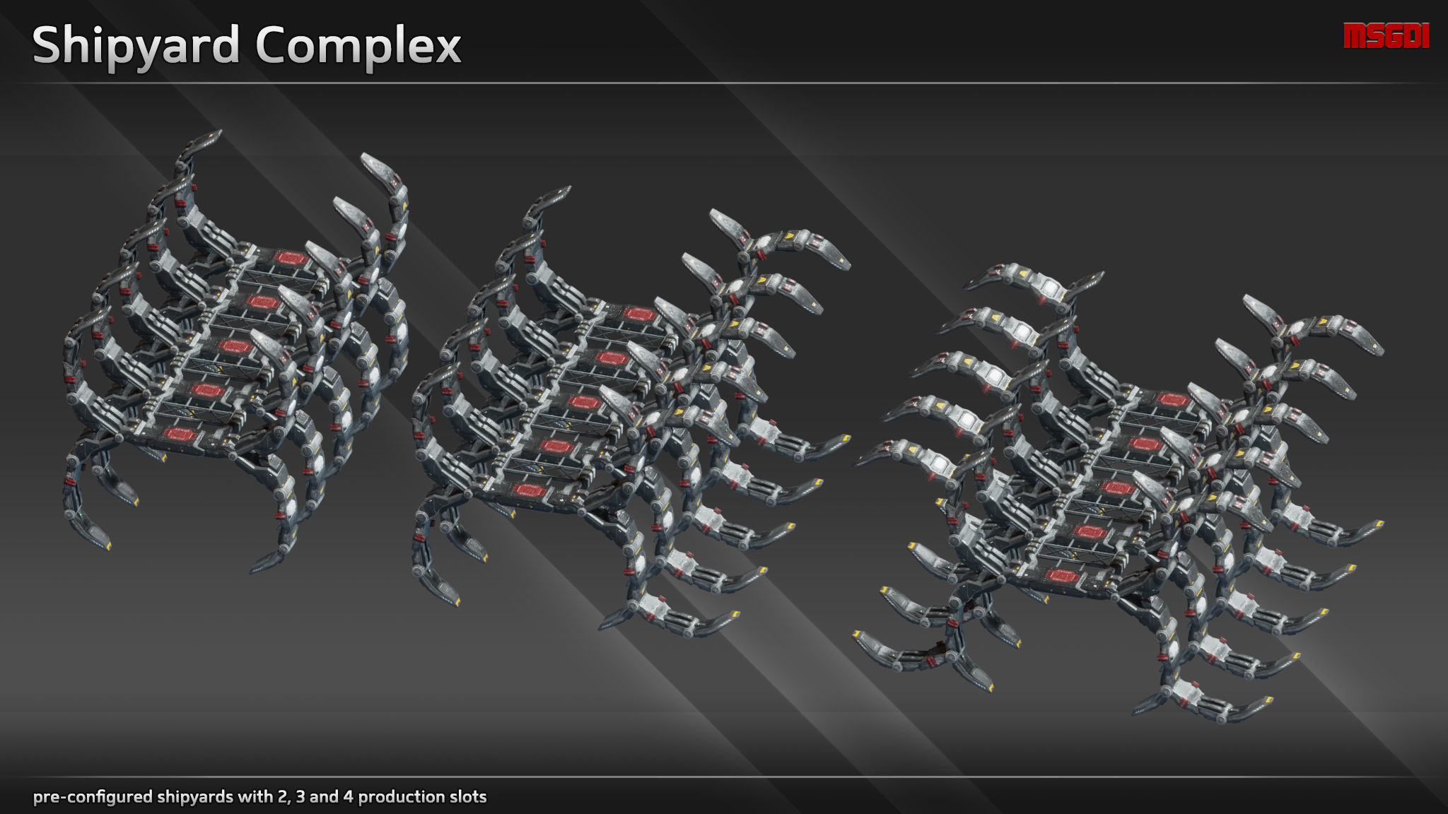 Spaceship Shipyard Class III Low-poly 3D model_3