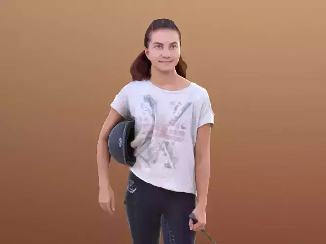 Layla 10293 - Standing Hoerse Girl Low-poly 3D model
