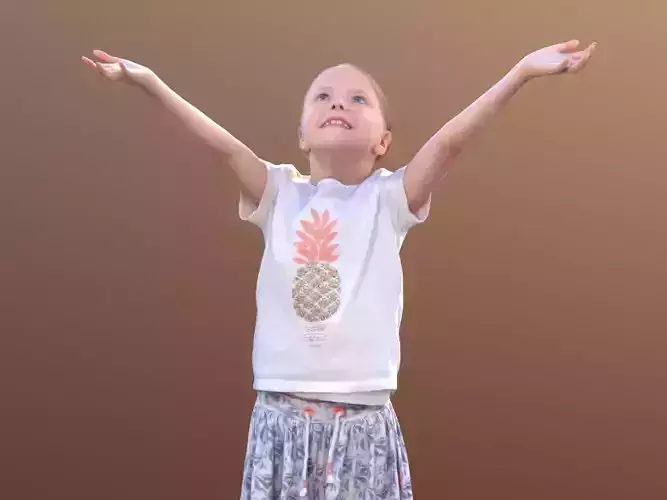 Lilly 10289 - Standing Playing Girl Low-poly 3D model Lilly 10289 - Standing Playing Girl Low-poly 3D model