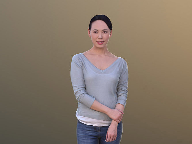 Bao 10280 - Standing Casual Woman Low-poly 3D model