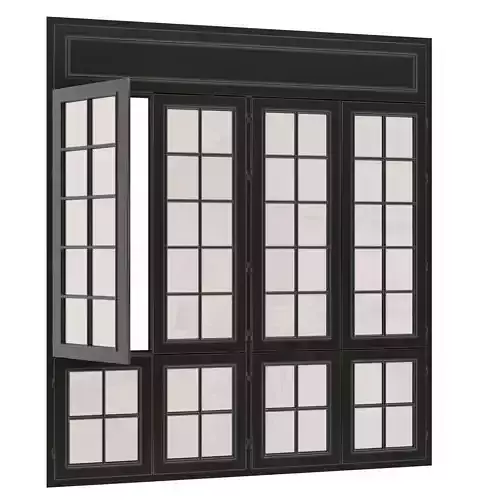 Window with glass panels 3D model