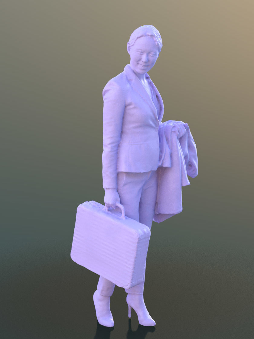 Bao 10275 - Walking Business Woman Low-poly 3D model_3