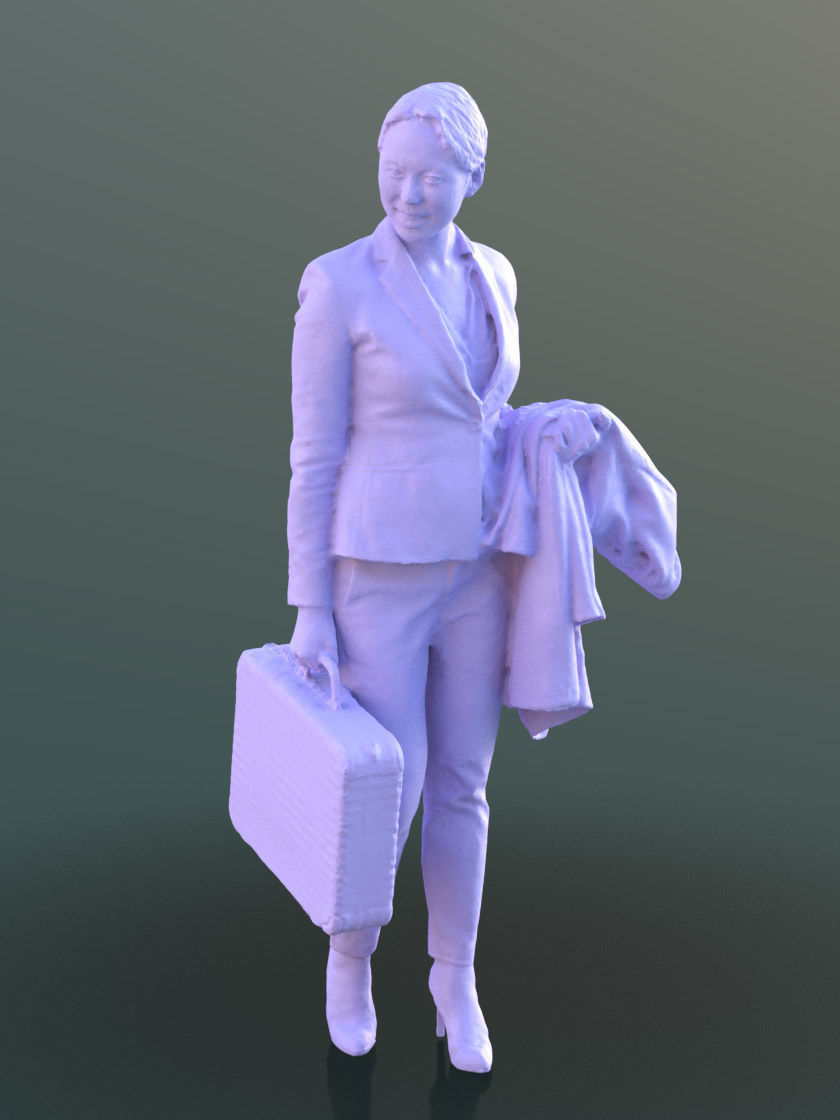 Bao 10275 - Walking Business Woman Low-poly 3D model_4