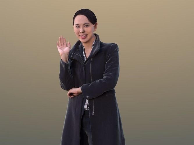 Bao 10273 - Standing Business Woman Low-poly 3D model