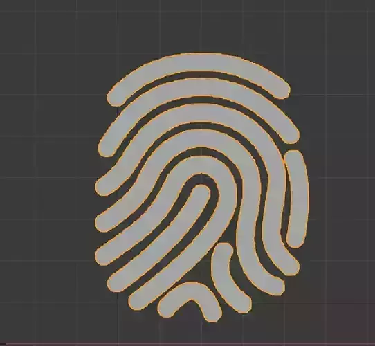 3D Finger Print fingerprint Low-poly 3D model