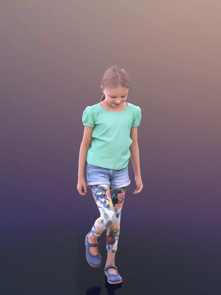 Lilly 10253 - Playing child Low-poly 3D model_0