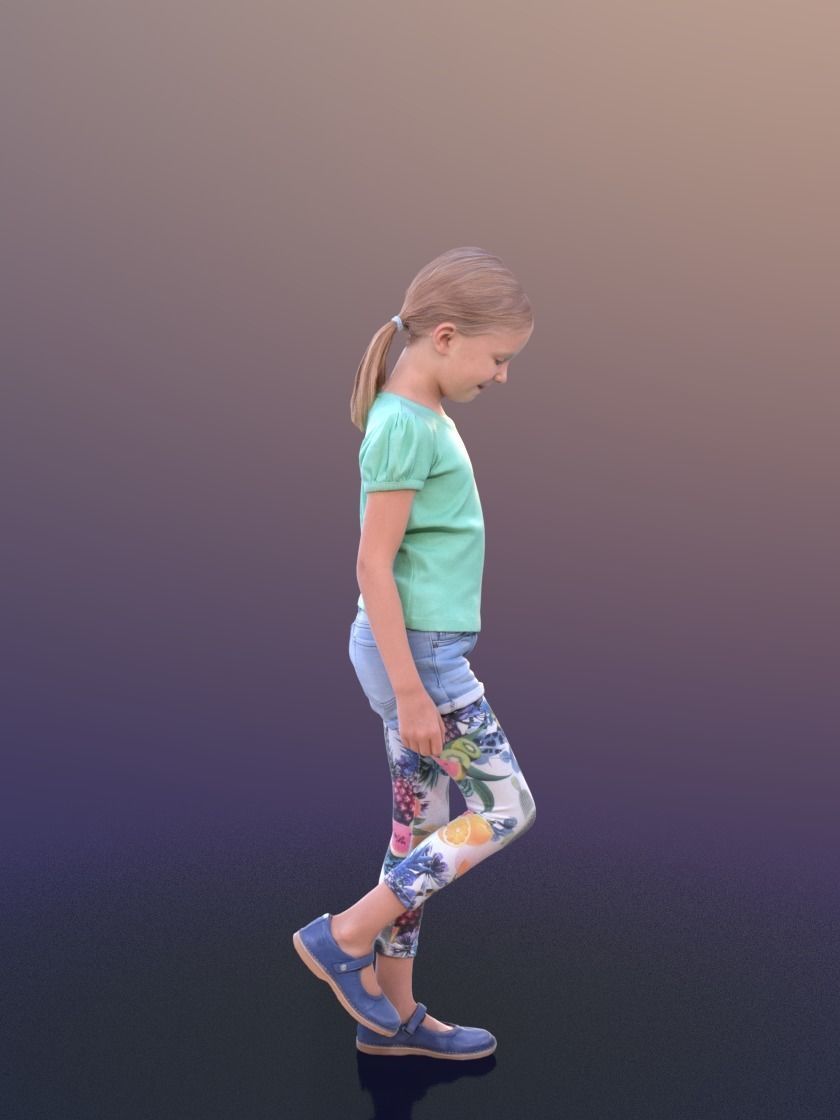 Lilly 10253 - Playing child Low-poly 3D model_1