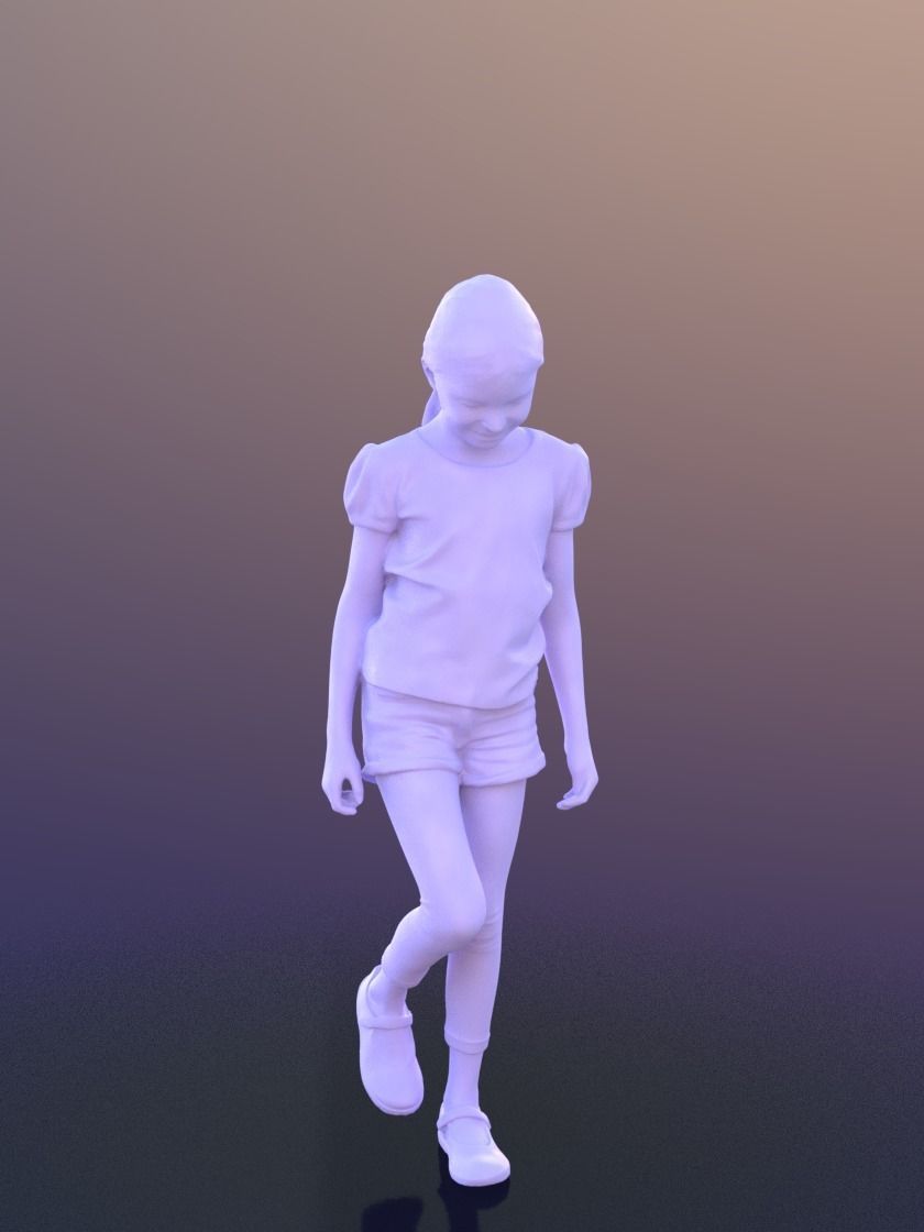Lilly 10253 - Playing child Low-poly 3D model_2