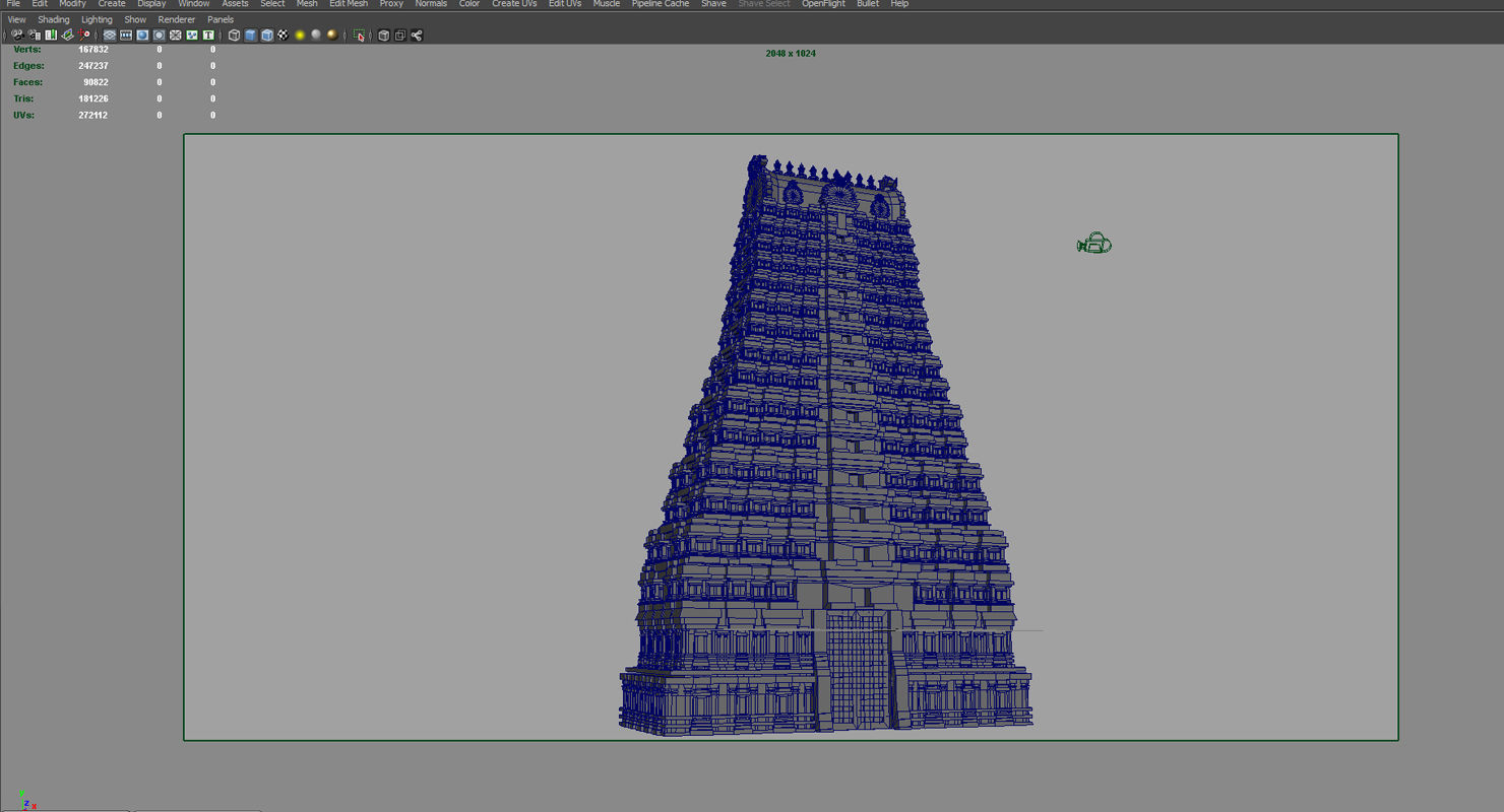 hindu temple 3d model  3D model_9