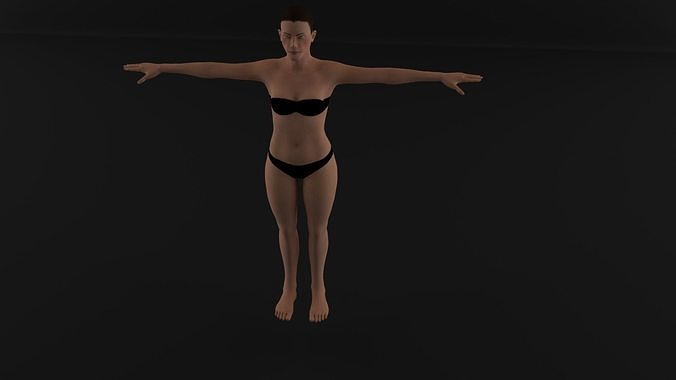 Realistic human base mesh 3D model