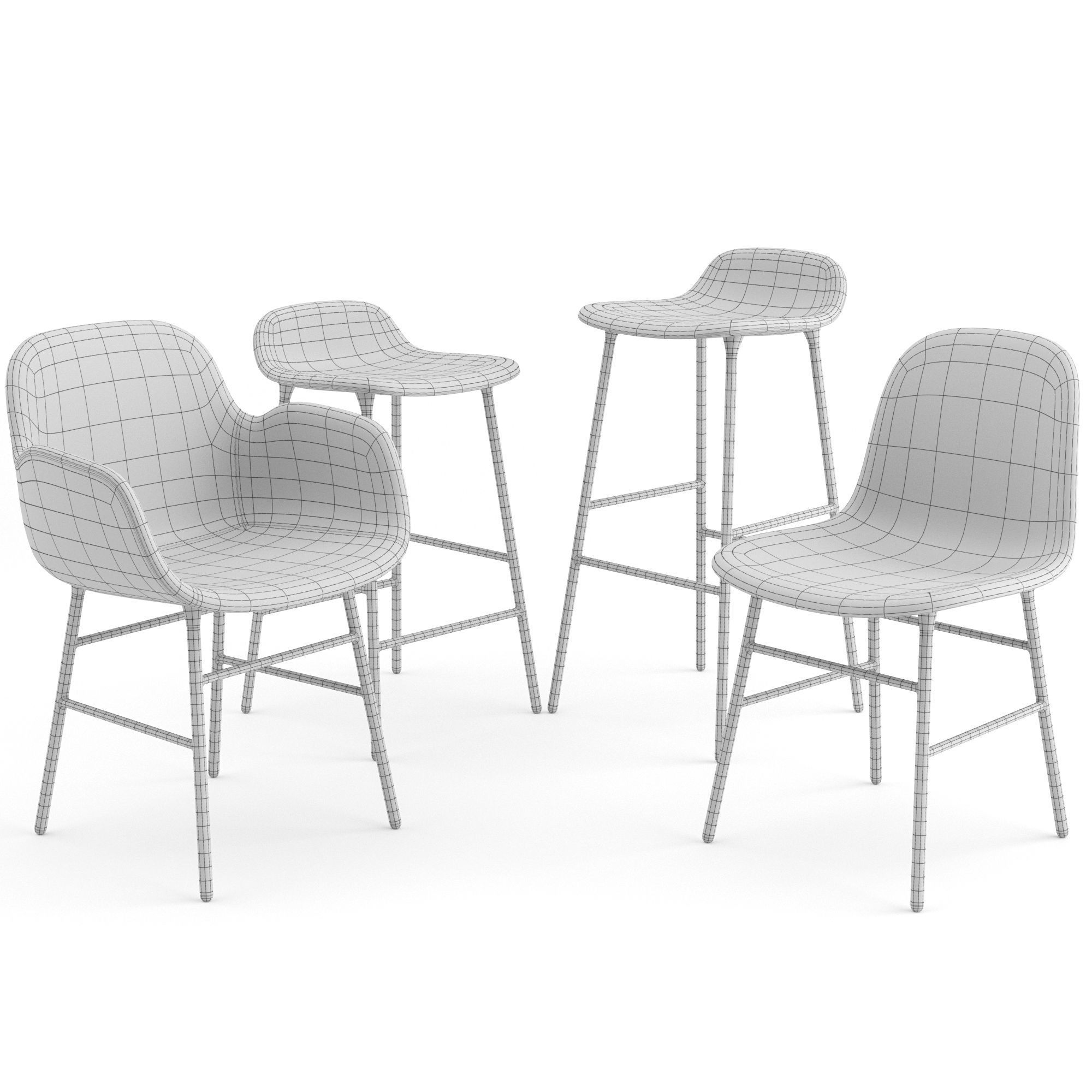 Form chairs collection by Normann Copenhagen 3D model_6