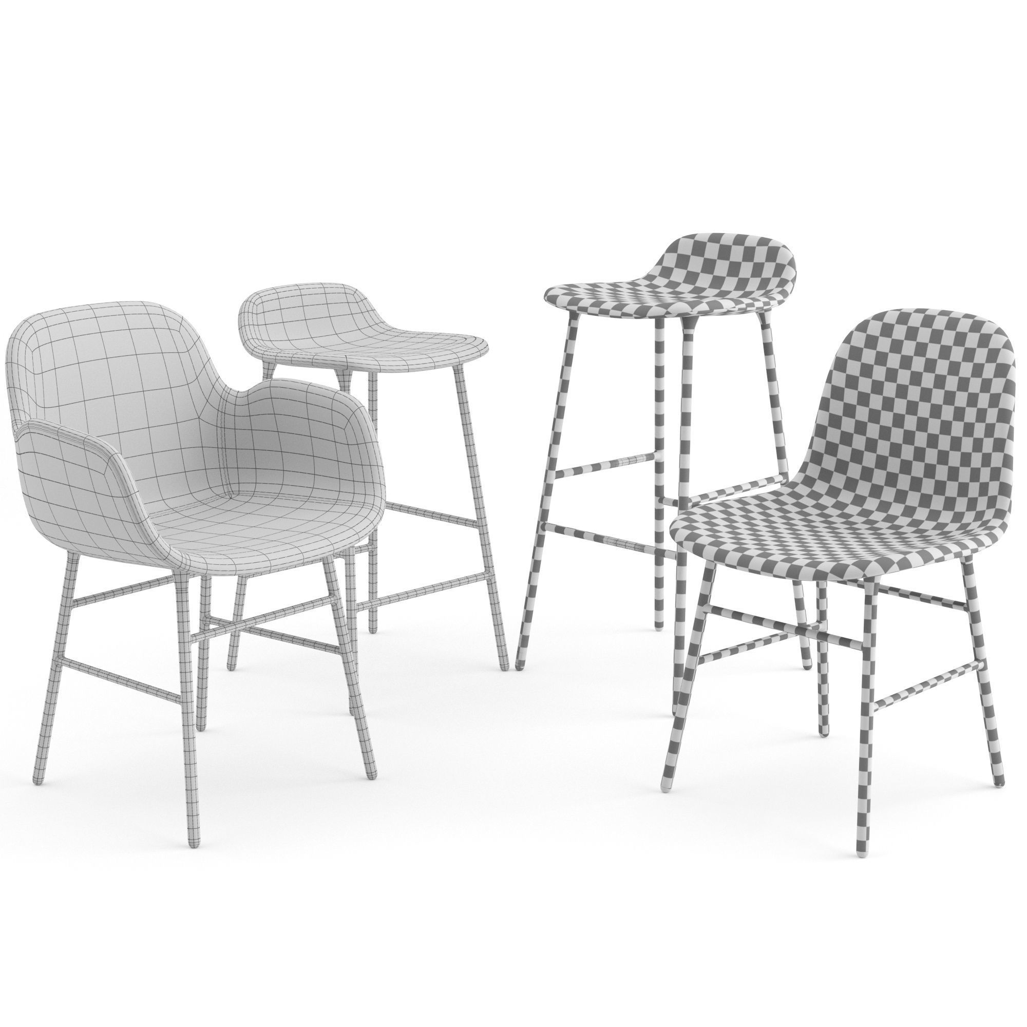 Form chairs collection by Normann Copenhagen 3D model_9