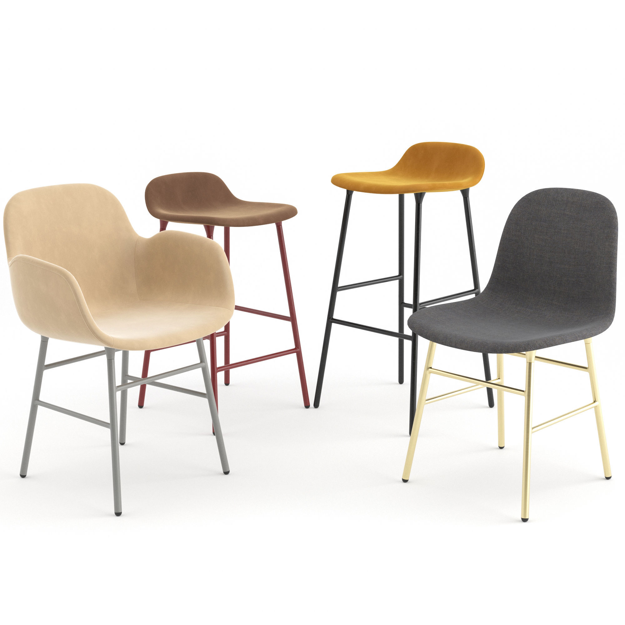 Form chairs collection by Normann Copenhagen 3D model_1