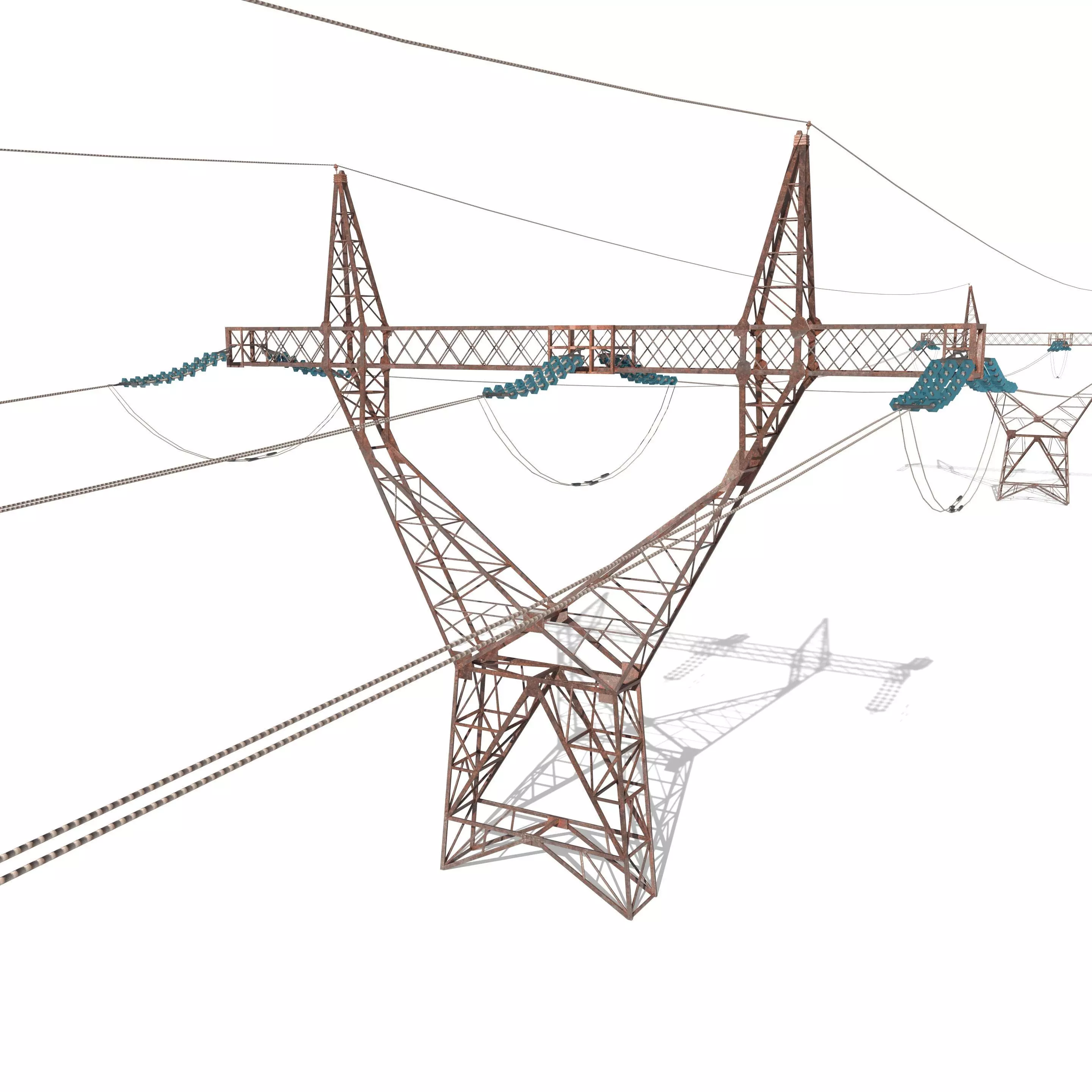Electricity Pole 21 Weathered 3D model_0