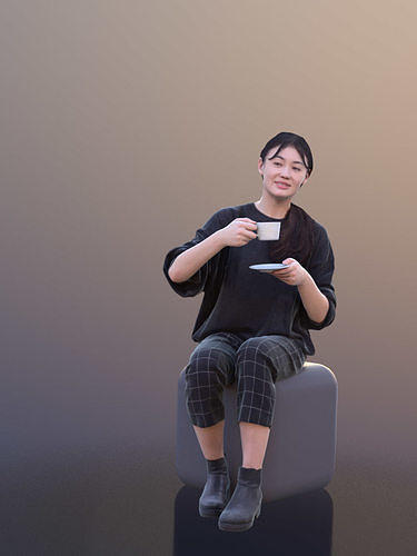 Francine 10336 - Casual Sitting Girl Low-poly 3D model