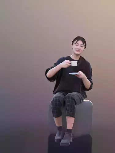 Francine 10336 - Casual Sitting Girl Low-poly 3D model