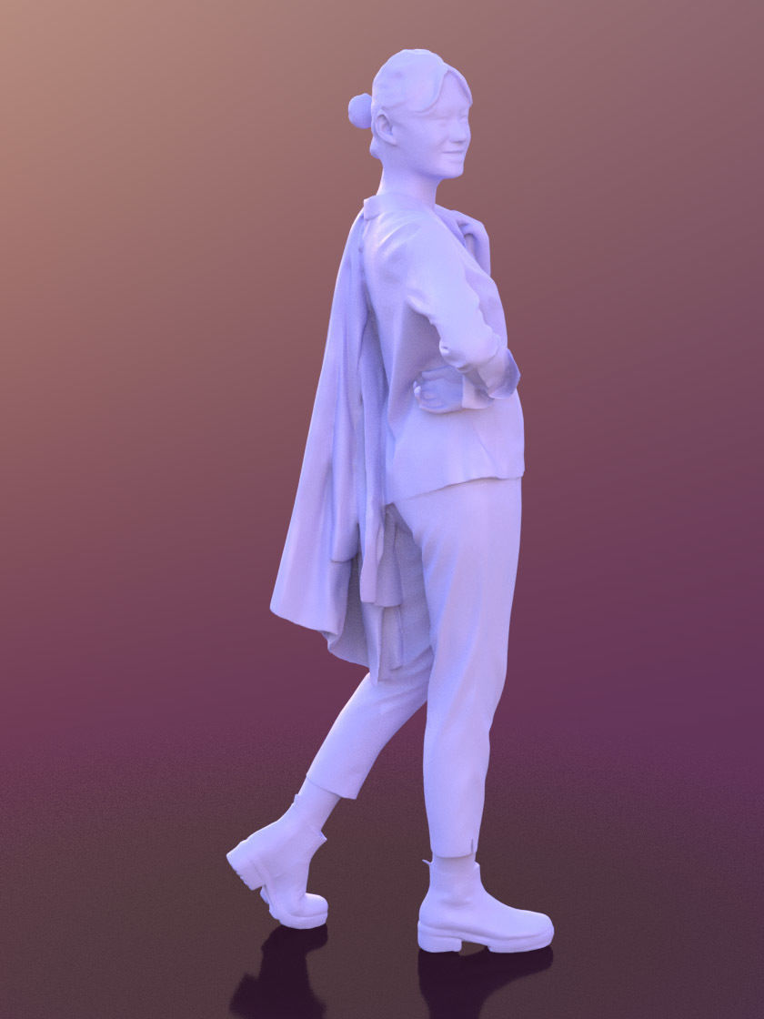 Francince 10333 - Walking Casual Woman Low-poly 3D model_3