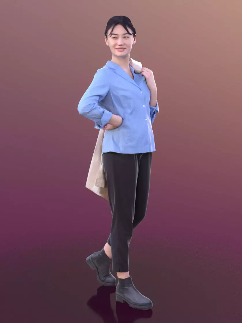 Francince 10333 - Walking Casual Woman Low-poly 3D model_0