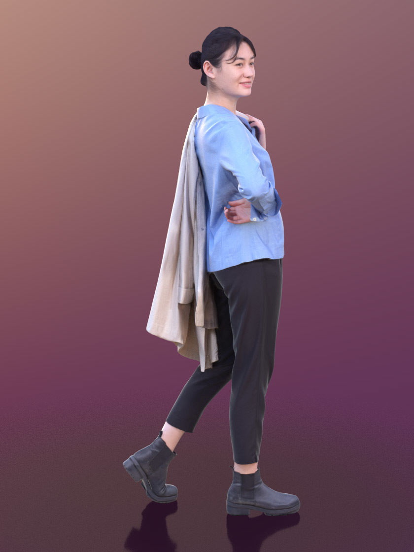 Francince 10333 - Walking Casual Woman Low-poly 3D model_1