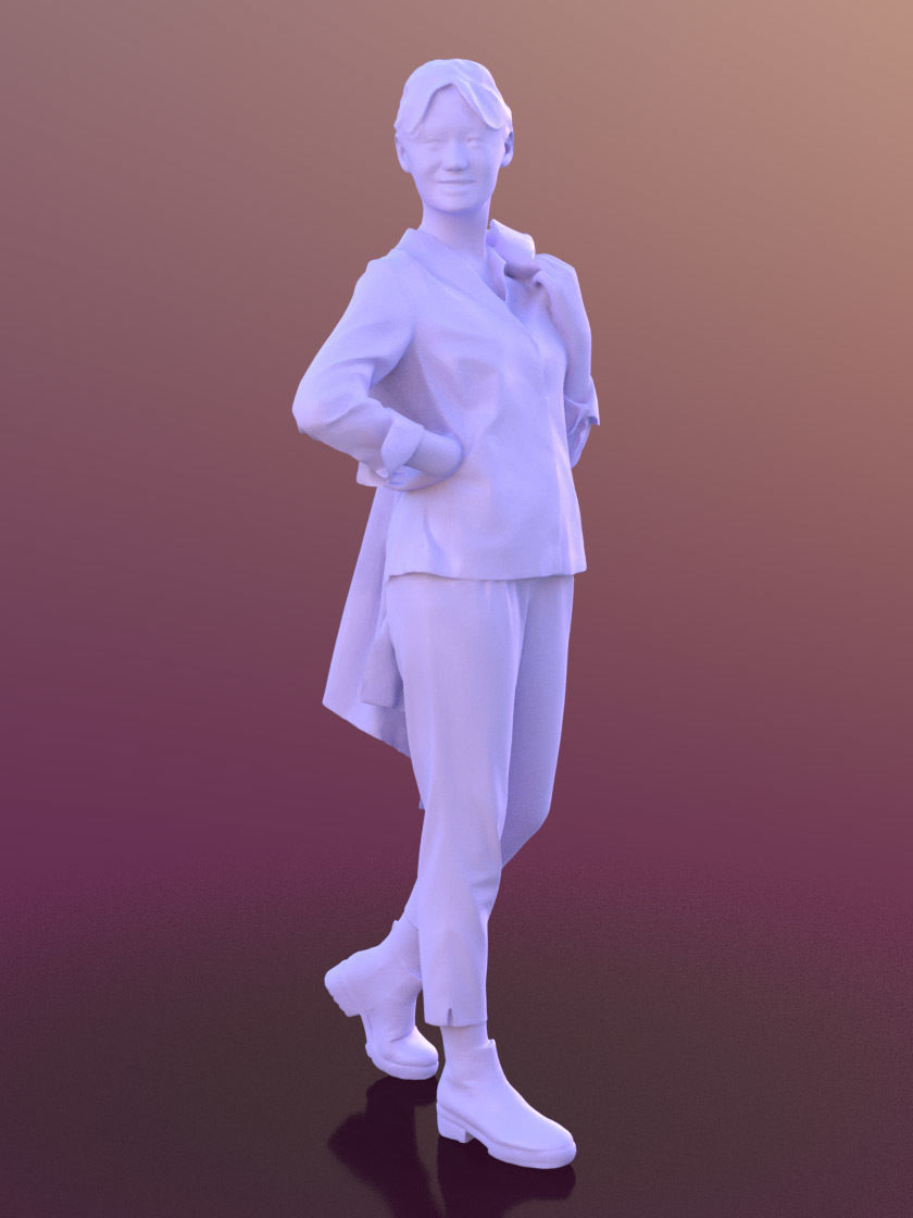Francince 10333 - Walking Casual Woman Low-poly 3D model_2