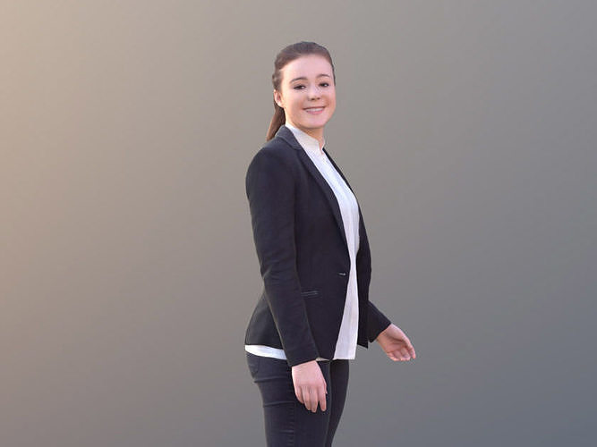 Nelly 10323 - Walking Business Woman Low-poly 3D model