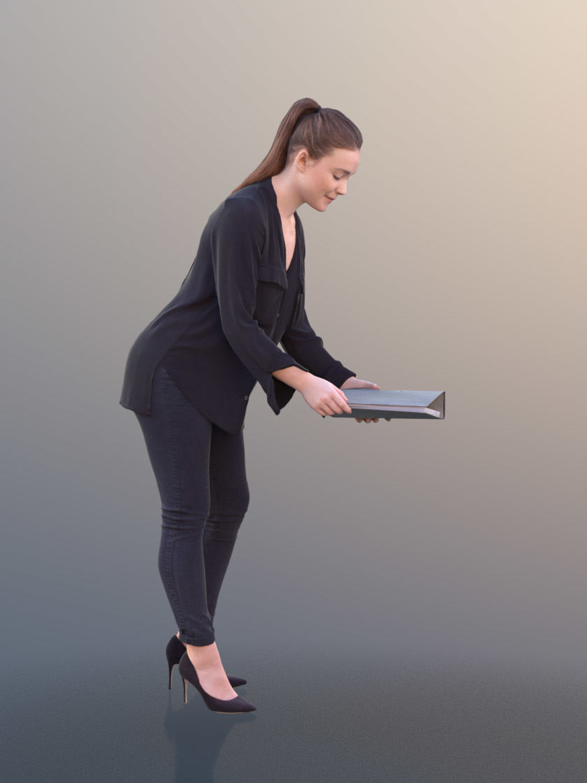 Nelly 10319 - Working Business Girl Low-poly 3D model_2