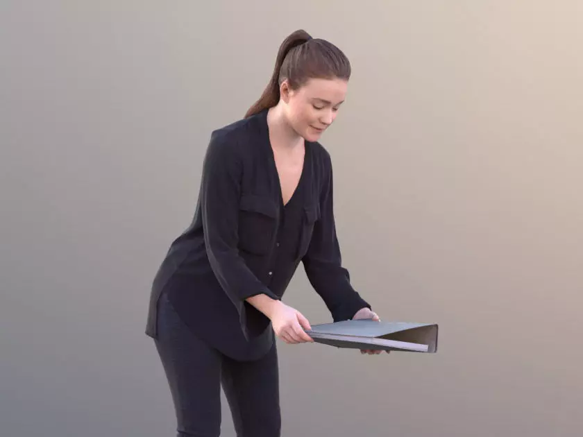 Nelly 10319 - Working Business Girl Low-poly 3D model_0